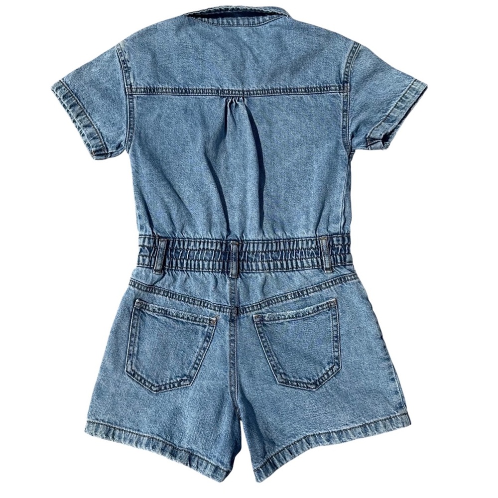 Zara Kids Short Sleeve Denim Worker Jumpsuit / Romper - Small - Picture 4 of 4